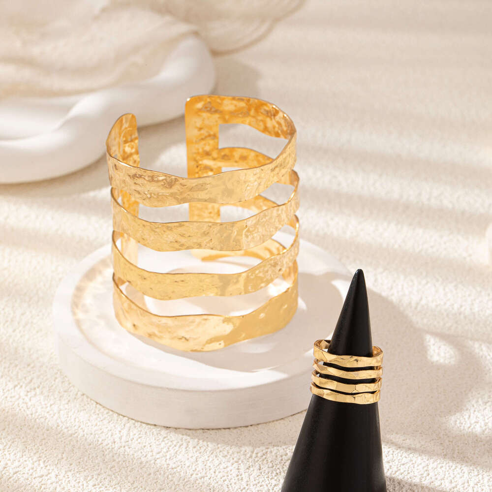 Designer bracelet Vintage Qingdao Jewelry Bracelet Ring Set Four Layer Exaggerated Large Style Fashion Niche Design
