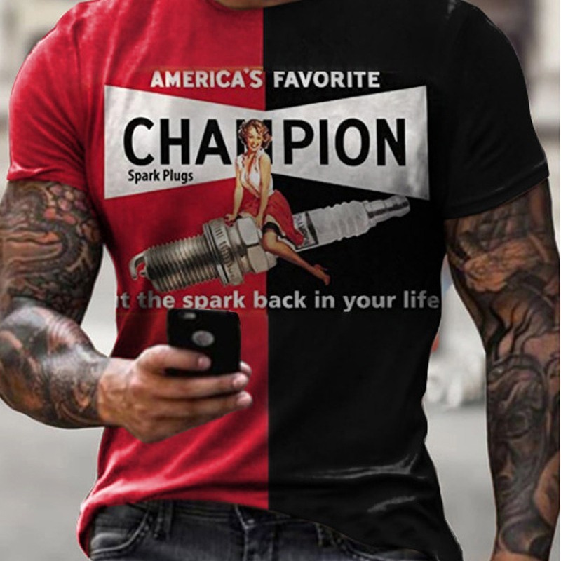 Designer 2025 New Casual Round Neck Short Sleeved Digital Printed Slim Fit Pullover For Men's T-shirt