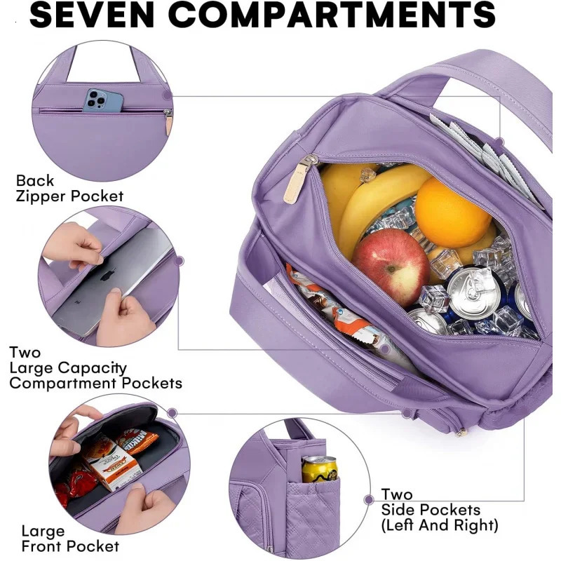 Ship from US Womens Lunch BagInsulated Box WorkLarge Leakproof CoolerWomens Tote 250227FBB