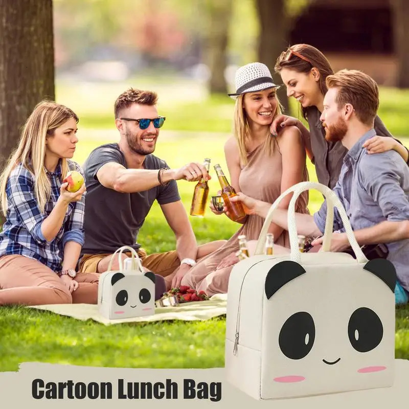 Ship from US Kid Lunch Bag Insulated Animal Pattern Waterproof Leakproof Portable Cooler Thermal For Outdoor Travel 250227FBB