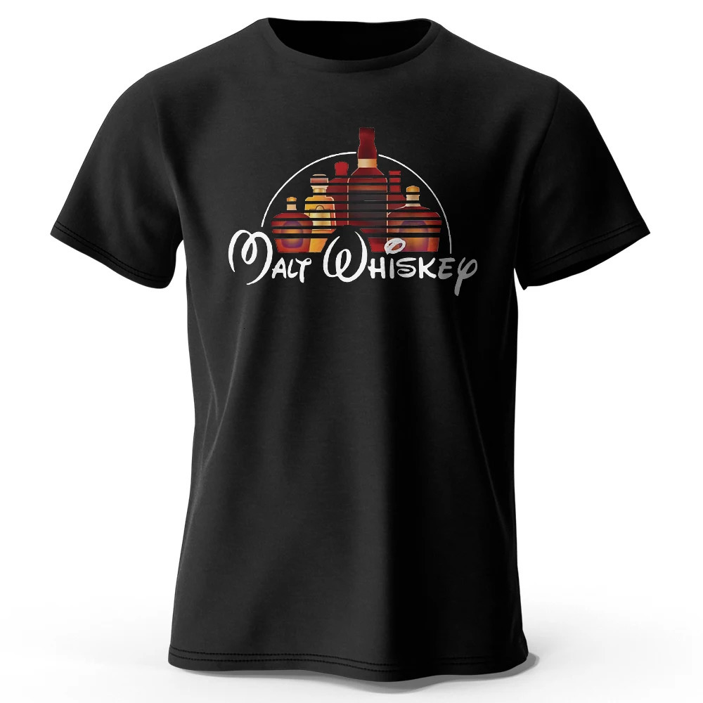 Mens Malt Whiskey Printed T-Shirt 100% Cotton Oversized Funny Graphic Tees for Men Women Summer Tops 250227