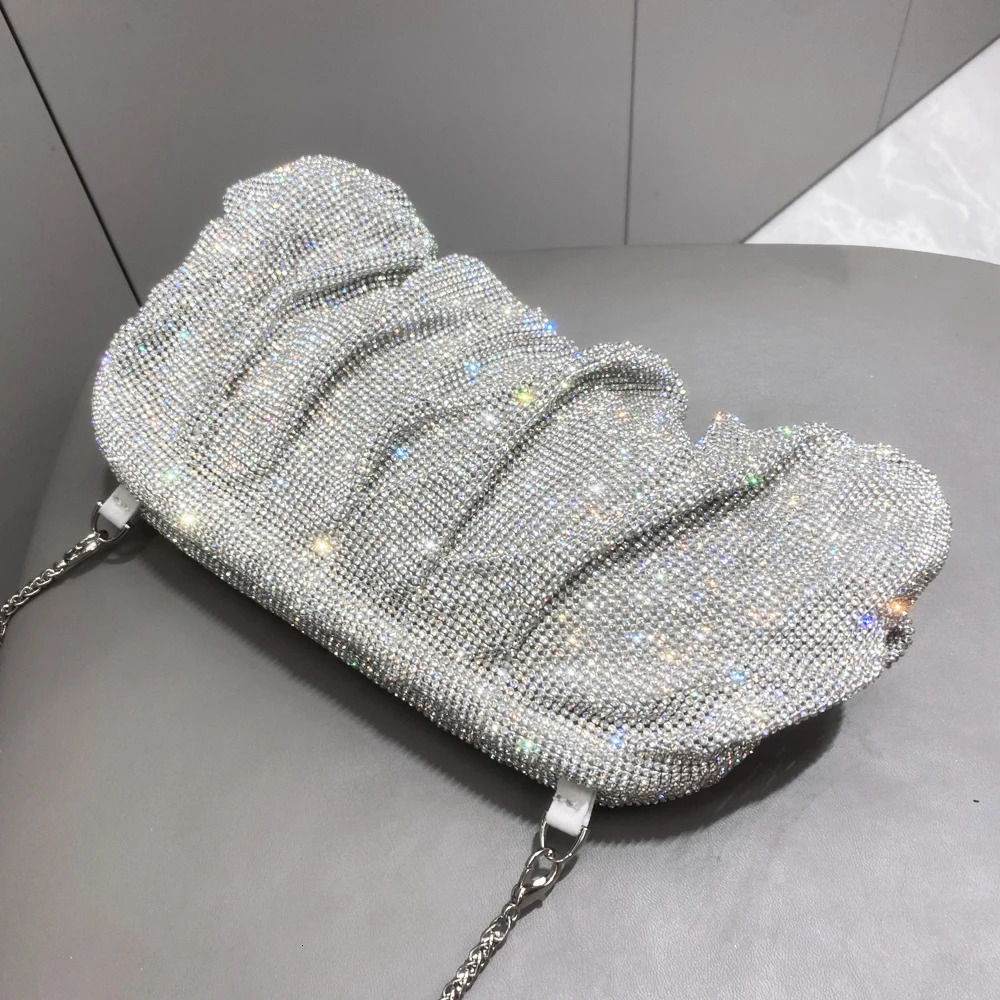 Shiny Rhinestones Handmade Evening Clutch Bags Folds Purses and Handbags y ner Wedding Party High Quality 250226