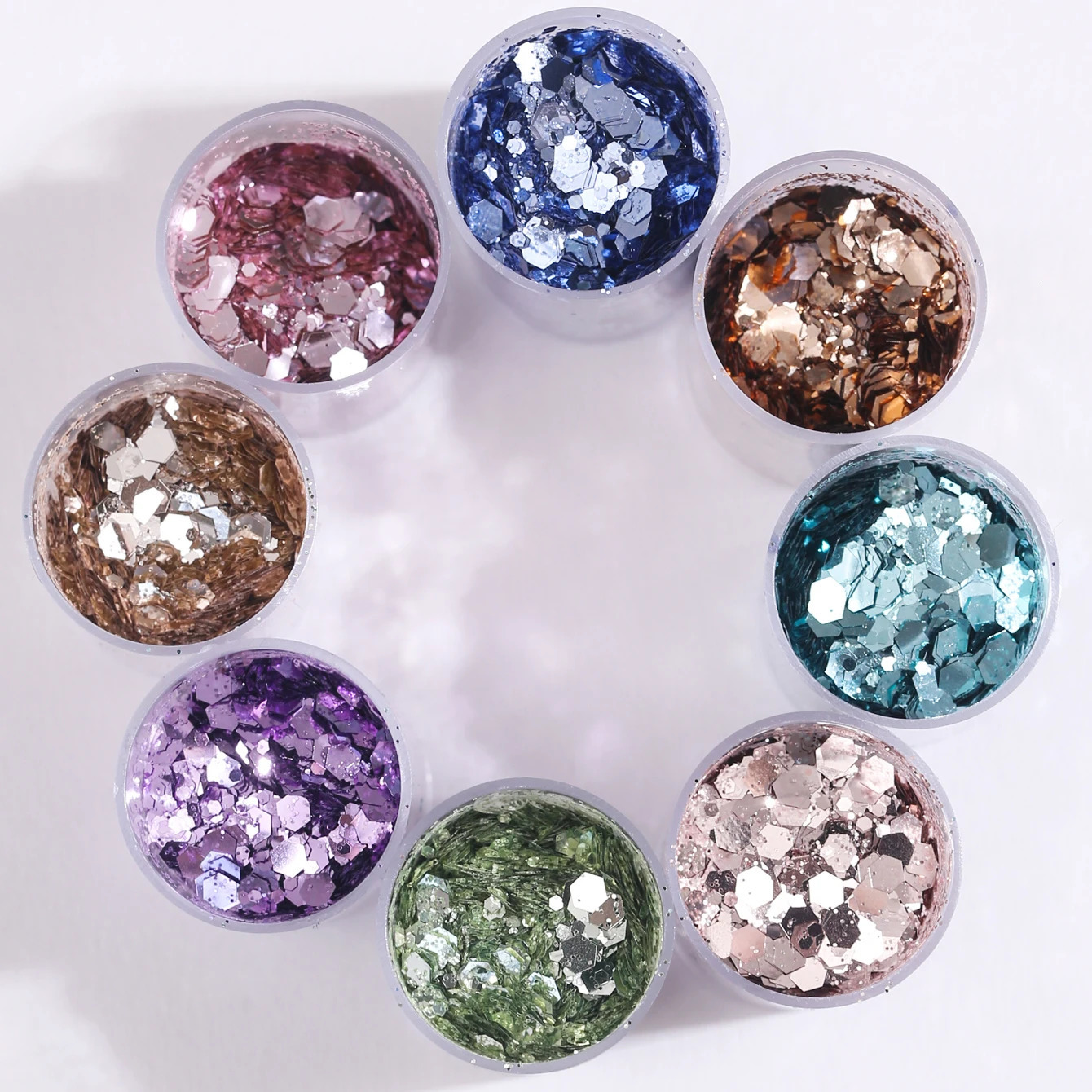 8 Bottles s High-Capacity Metallic Colour Nail Glitter Set Nail Accessories Nail Art Decoration 250227