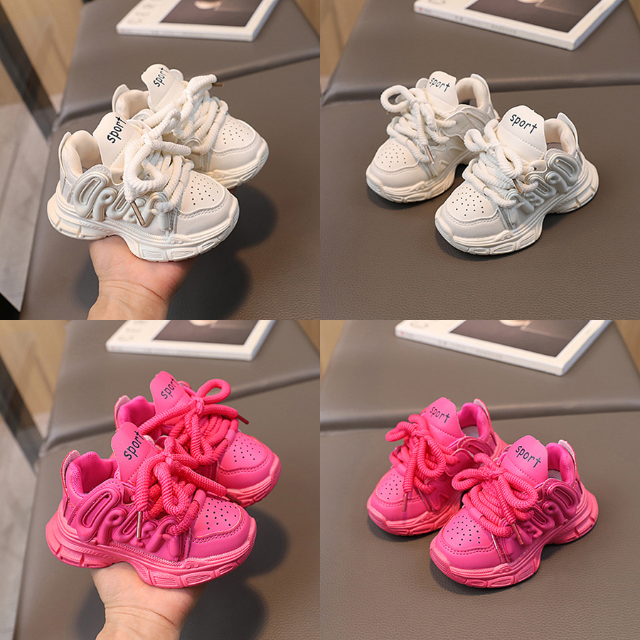 Girls Sneakers Children Child Trendy Shoes Pink Beige Platform Laceup snest s Running Sport Shoes Nonslip Girl Casual Shoe Sizes US55CUS4Y K063 S25102