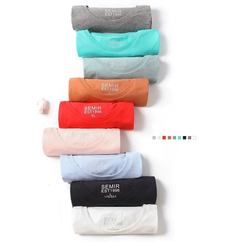 Semir Summer Cotton T Shirts Men Simple O Neck Stretch Solid Tops Clothing Casual Tshirt Man Streetwear Cool Tee Shirts 250226
