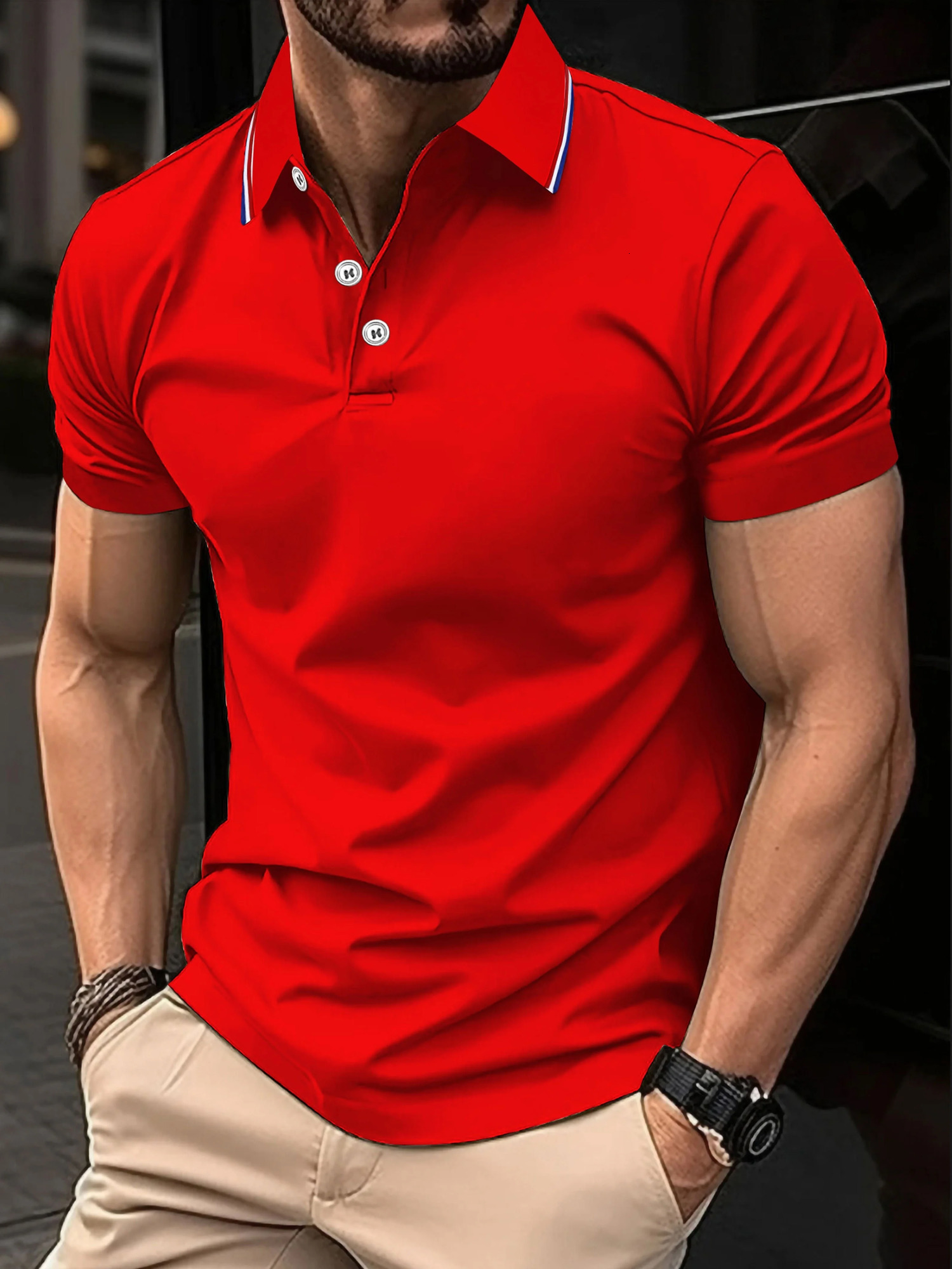 Vintage Mens Short Sleeve Shirt Breathable Lapel Business Casual Polo Shirt Fashion Simple Mens Summer Comfortable Tops 250224