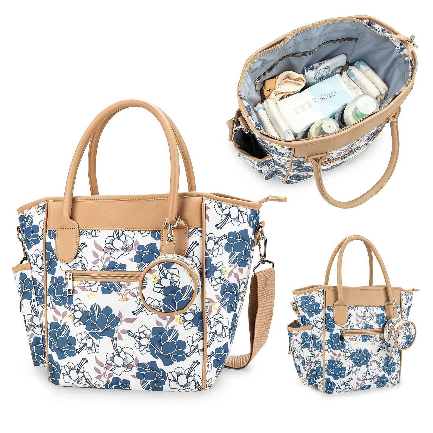Diaper Bags Printed multifunctional mommy bag one shoulder crossbody mommy bag mother and baby travel bottle thermal insulation lightwei Y250227AGE3
