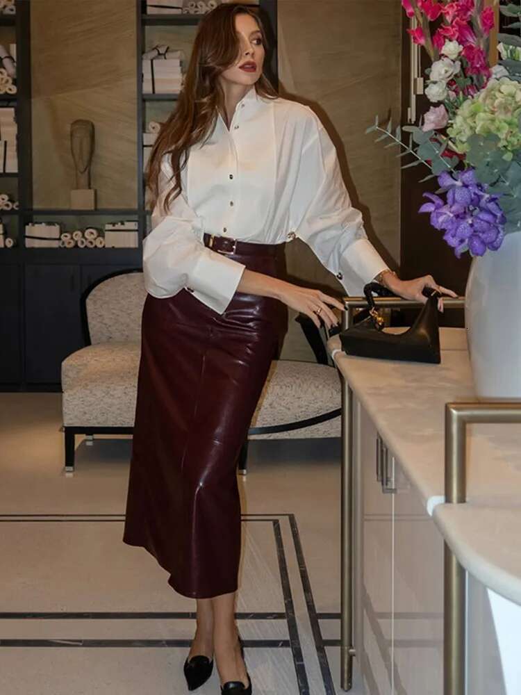 2025 Spring Women's Elegant Blouses Casual Turn-Down Collar Loose Irregular Female Shirt Chic Single-Breasted Ladies Streetwear