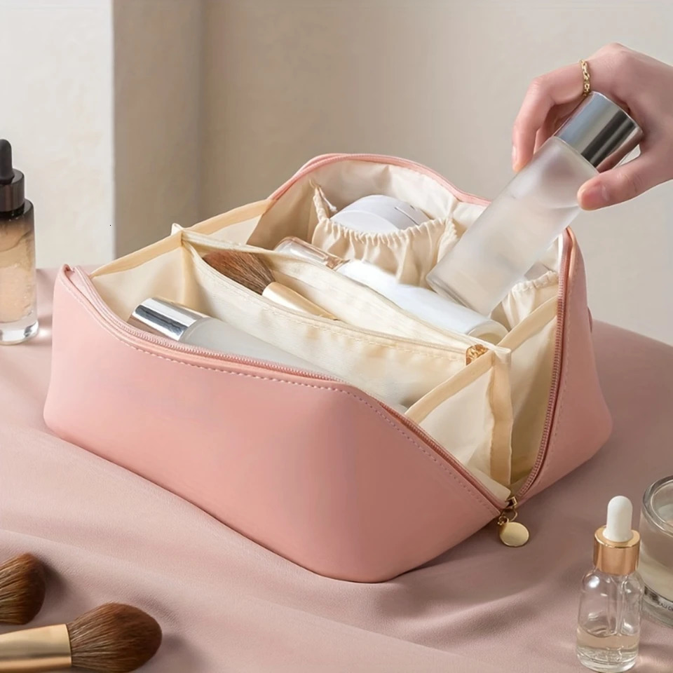 Ship from US Portable Largecapacity Cosmetic Bag Simple Toiletry Wash For Travel Lightweight Makeup Shower organizer brushes 250227FBB