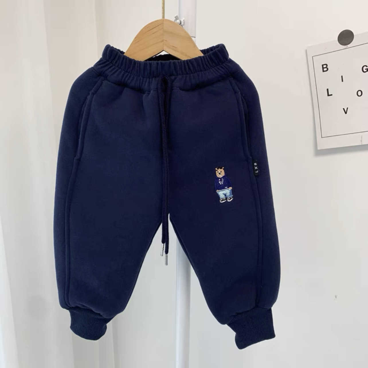 Jeans Linlin Mommy 2025 Winter Childrens Velvet Pants Lamb Velvet Male Baby Warm Sports Casual Pants TrendyY2502274M63