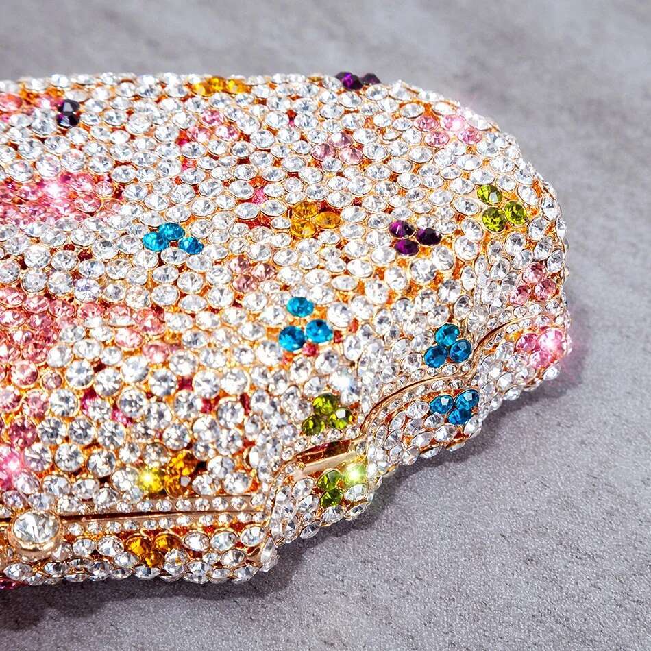 Ice Cream Shaped Dia Evening Clutch Bag For Party Wedding 2021 Boutique Novelty Mini Kawaii Rhie Purses High Quality