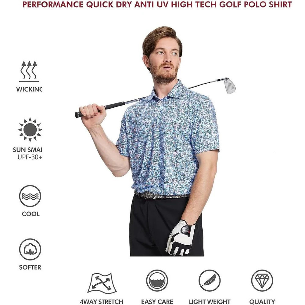 Golf T-shirt short sleeved polo shirt quick drying fashion mens T-shirt golf tennis outdoor sports shirt 250225