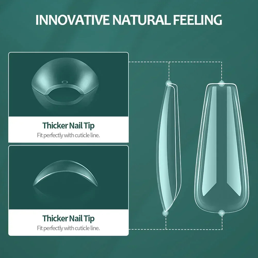 NAILPOP soft gel nail tip 600PCS pre buffered full cover Coffin almond oval semi matte X false 250217