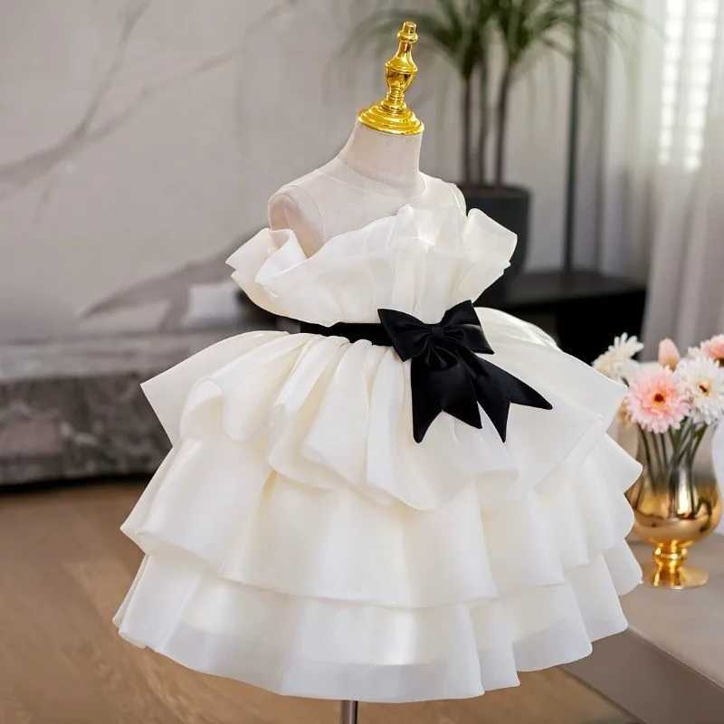 Girl's Dresses Baby girl princess sleeveless Tutu dress ruffled baby toddler Vestido wedding party Pageant baby clothing 1-12Y Y250227CAIK