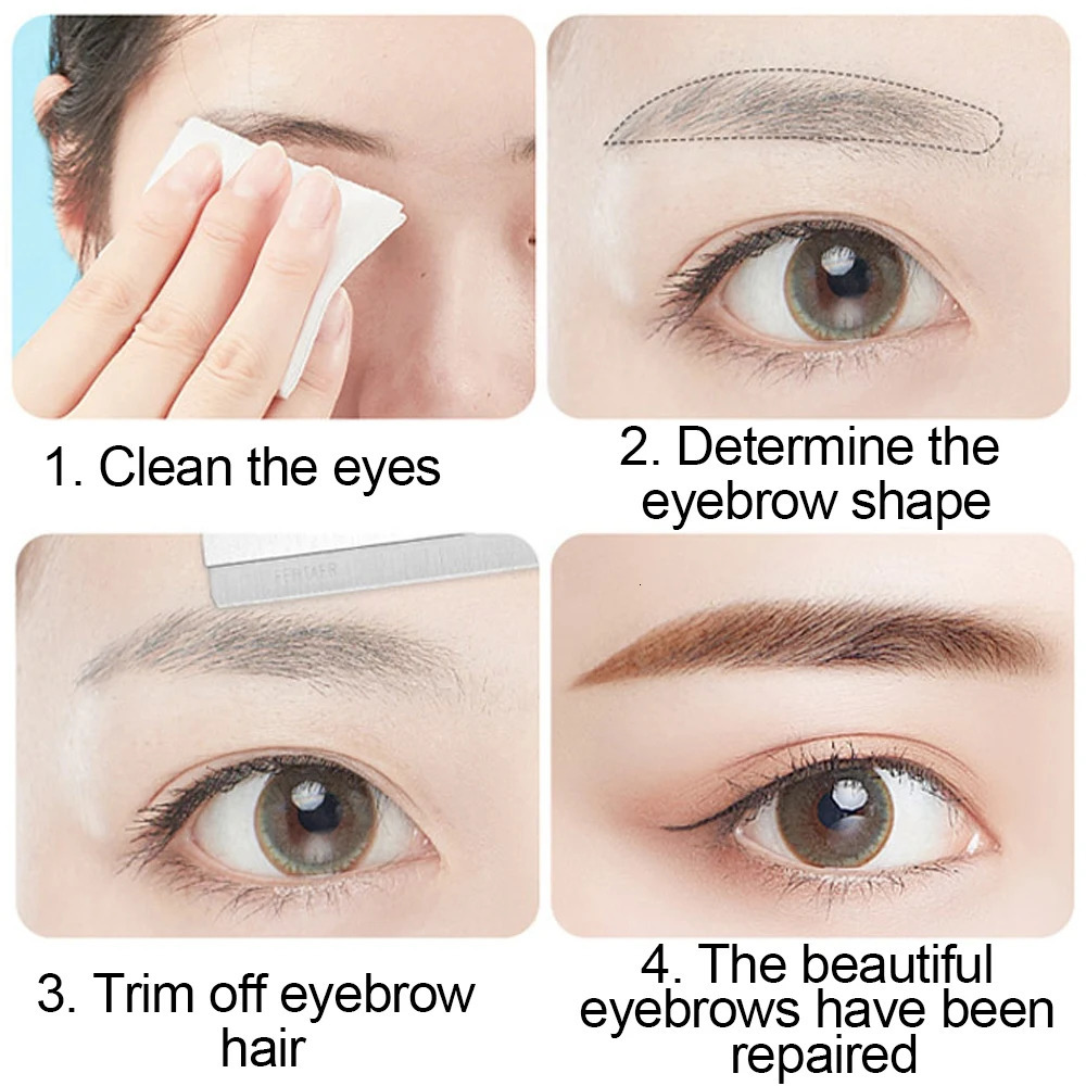 20/50/100Pcs Eyebrow Blades Stainless Steel Brow Trimming Knife Microblading Dermaplaning Blade Permanent Makeup Beauty Tools 250224