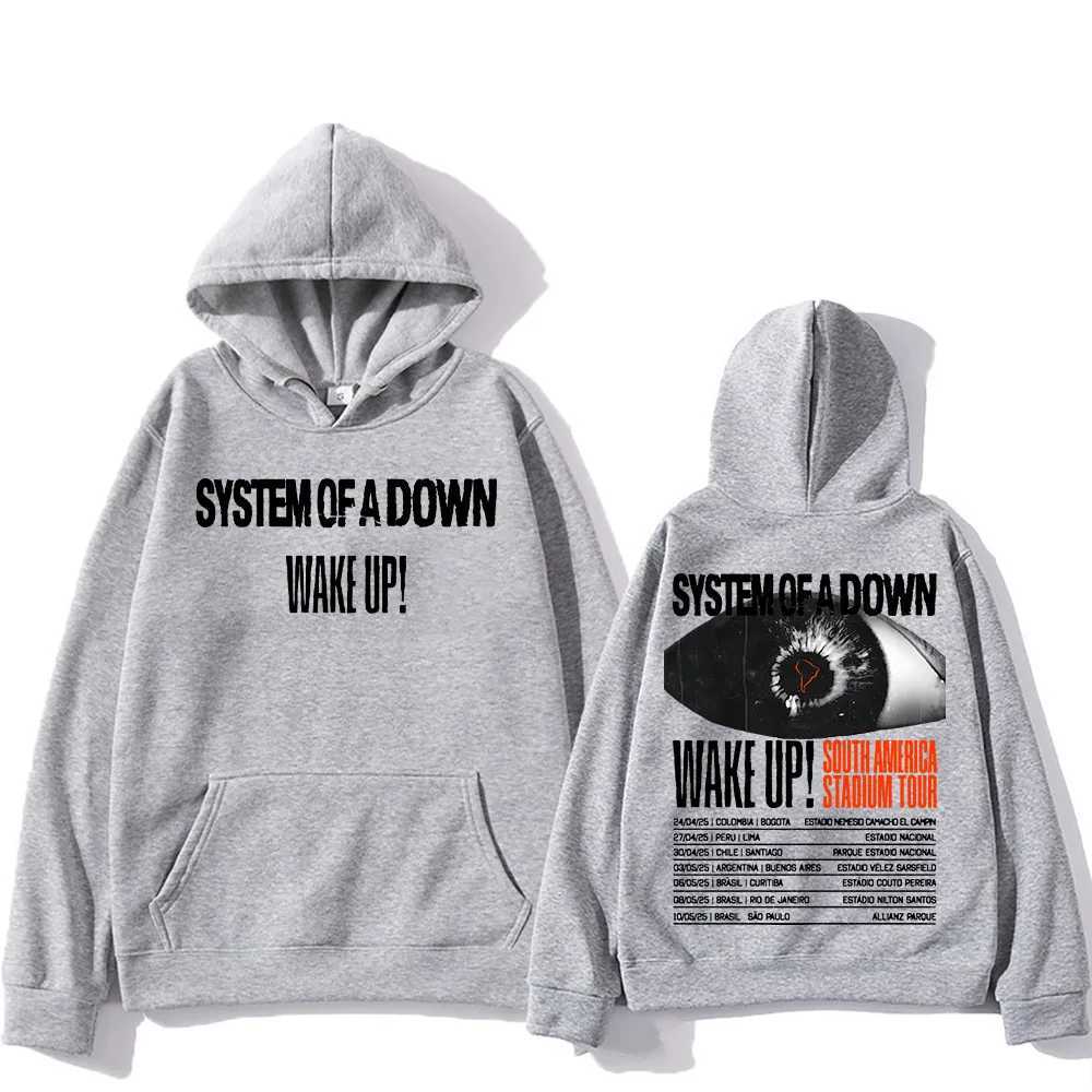 System-of-A Down Band Hoodies Wake Up South America Stadium Tour 2025 Pullovers Heavy Metal Trends Sweatshirts Unisex Hoody X250227