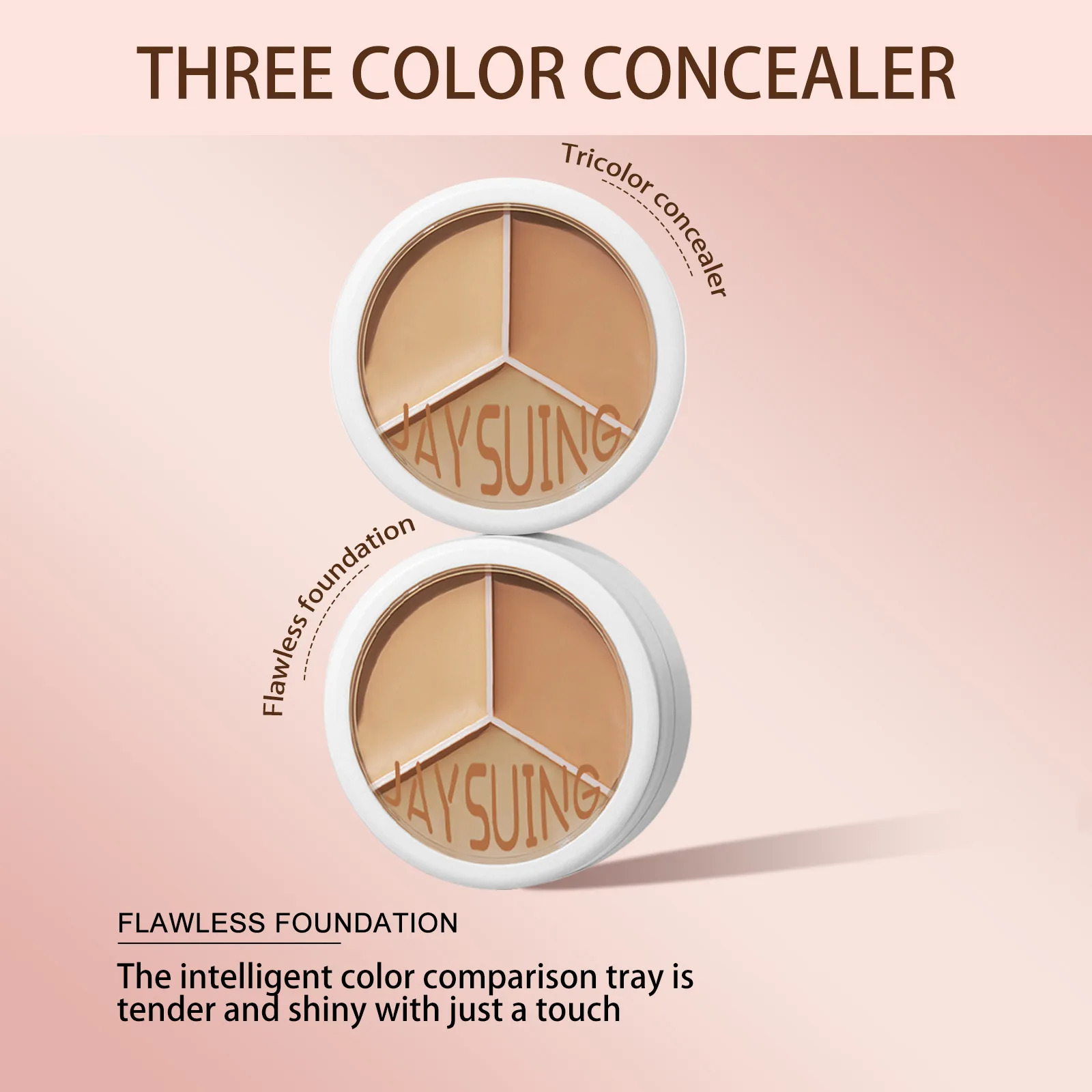 Jaysuing 3colors Concealer Cream Full Coverage Spot Dark Circles Contour Concealer Palette with Brush Cosmetic 250222