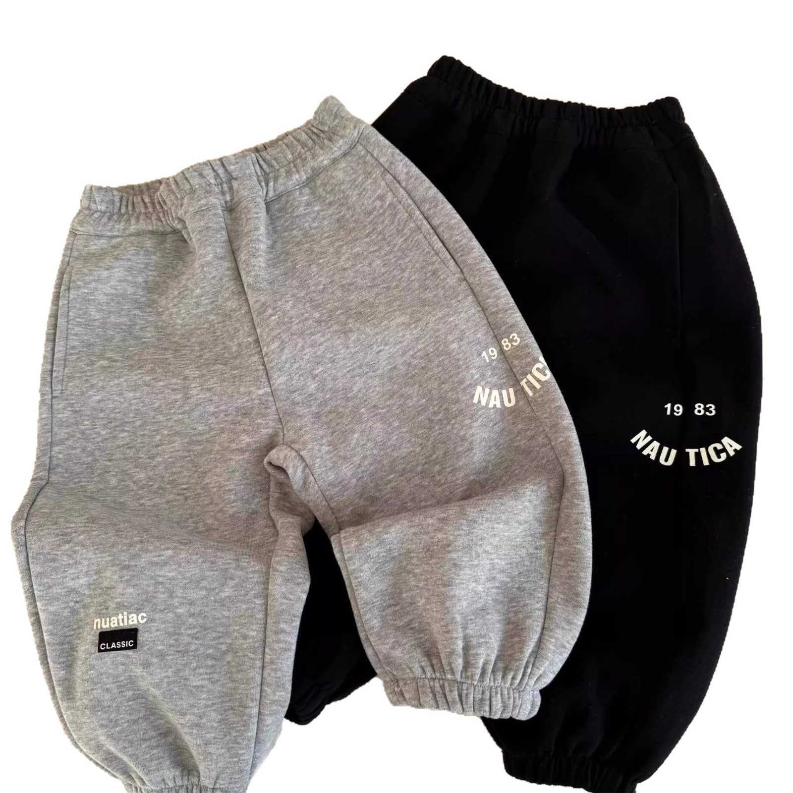 Jeans Childrens Health Pants 2025 Spring Korean Edition New Product Boys and Girls Western Style Letter Printed Leg Tights Baby Casual Pants TrendyY25