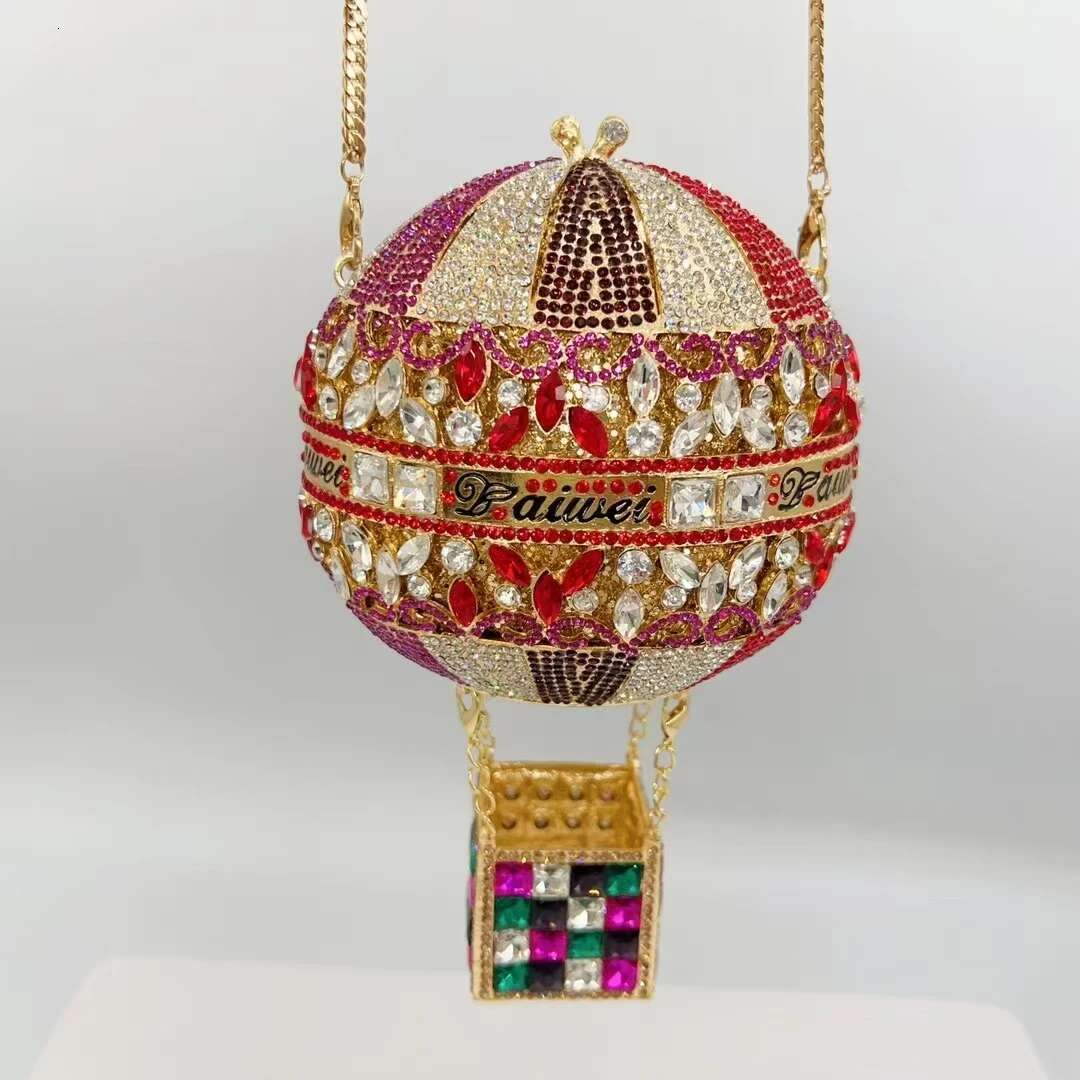 Hot Air Ballon Crystals Evening Bag Women Boutique Dia Purses And Handbags Bridal Wedding Party Gems Clutch Purse