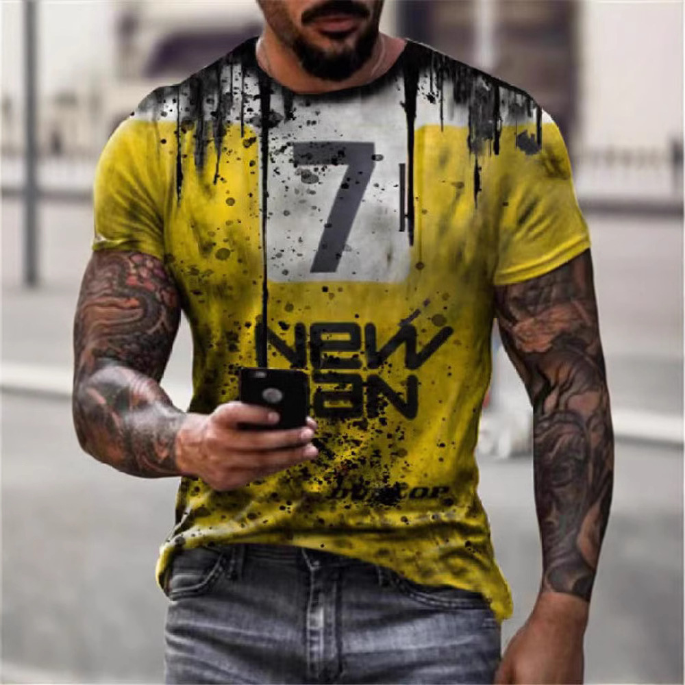 Designer 2025 Round Neck Summer Casual Youth Printed Basic Shirt T-shirt Men's Top