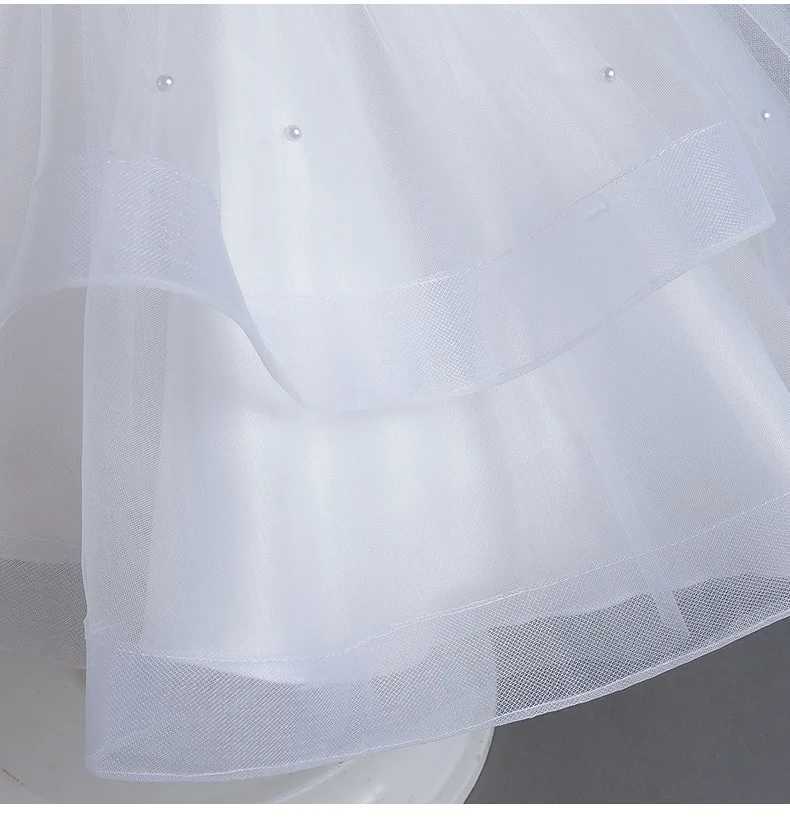Girl's Dresses Solid Color Girl Evening Ball Gown Mesh Sleeveless Party Dress for Kids Baby Summer Children Cake Party Dress 3-12Years Y250227D94