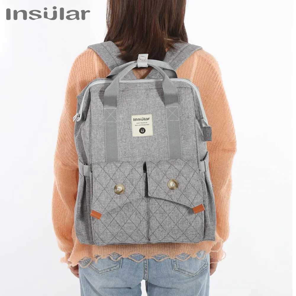 Diaper Bags Fashion Baby Diaper Travel Backpack Mummy Maternity Nappy Stroller Bags for Mom Dad with Stroller Straps Changing Pad Wet Bag Y250227SNQ6