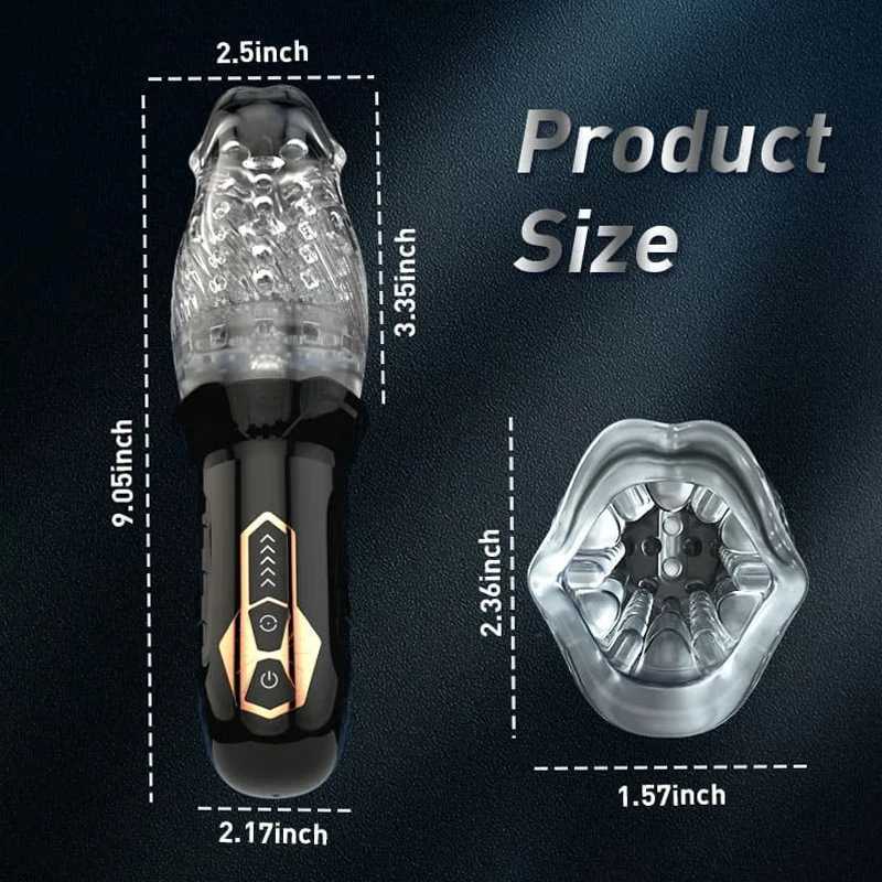Automatic Electric Piston Rotating Sucker Male Blowjob Masturbator Cup Vagina Dildo Real Oral Vibrator Sex Toys for Men MachineXJ250227