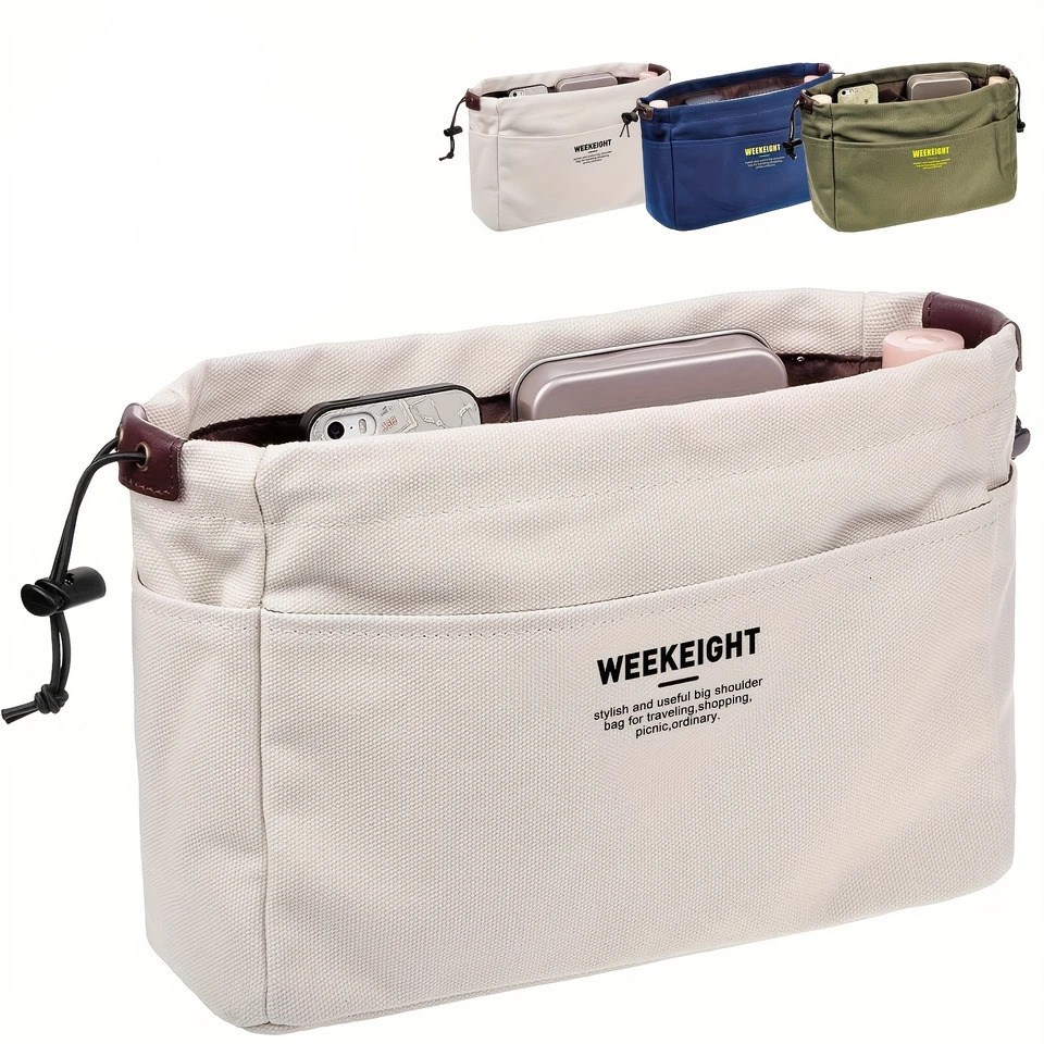 Ship from US Minimalist Casual Organizer Versatile Drawstring Insert Pouch For Tote Shoulder Bag 250227FBB