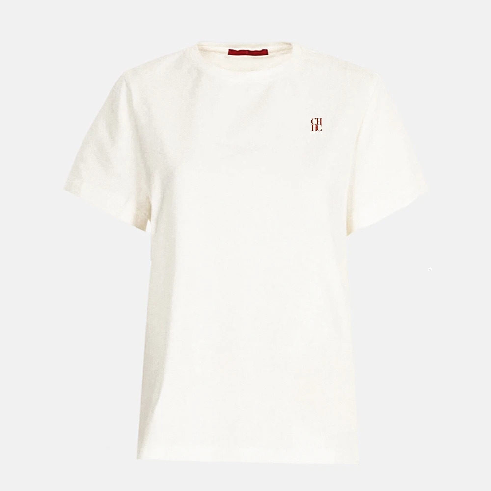 CHCH Womens TShirts Short Sleeved Tees Casual White Tops Tee y Fashion Ladies Cotton Shirts 250226