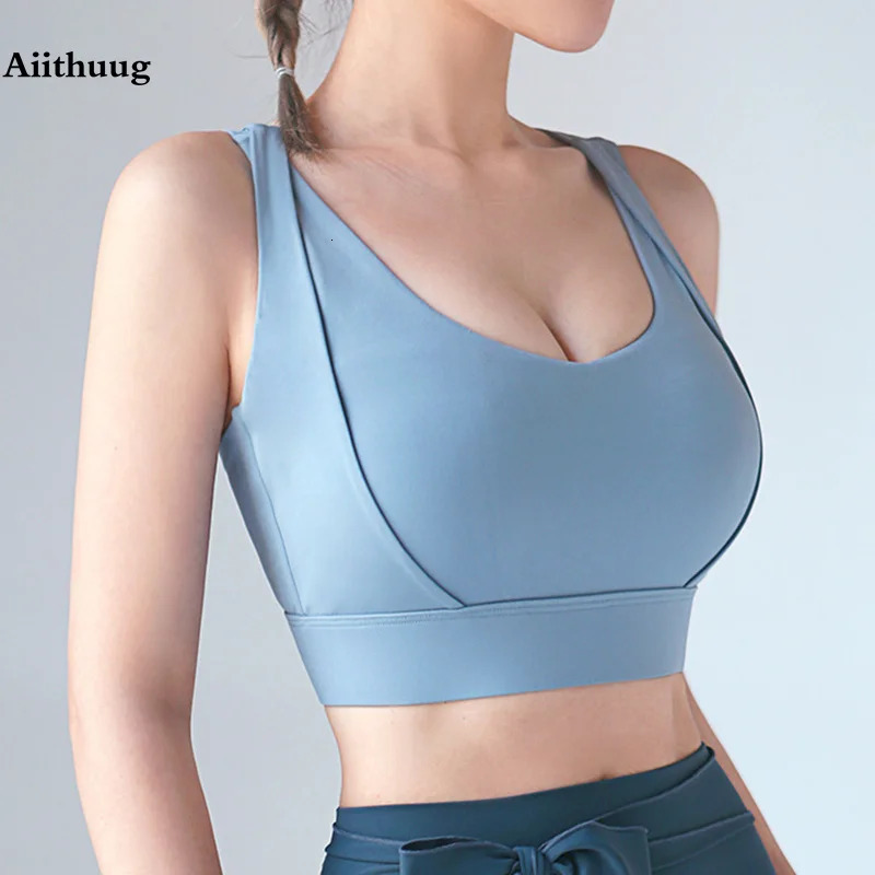 Aiithuug Sports Bras for Yoga Gym Workout Crop Top Fitness Tops Bounce Control Jogging Bras Push Up Running Top Active Wear 250226