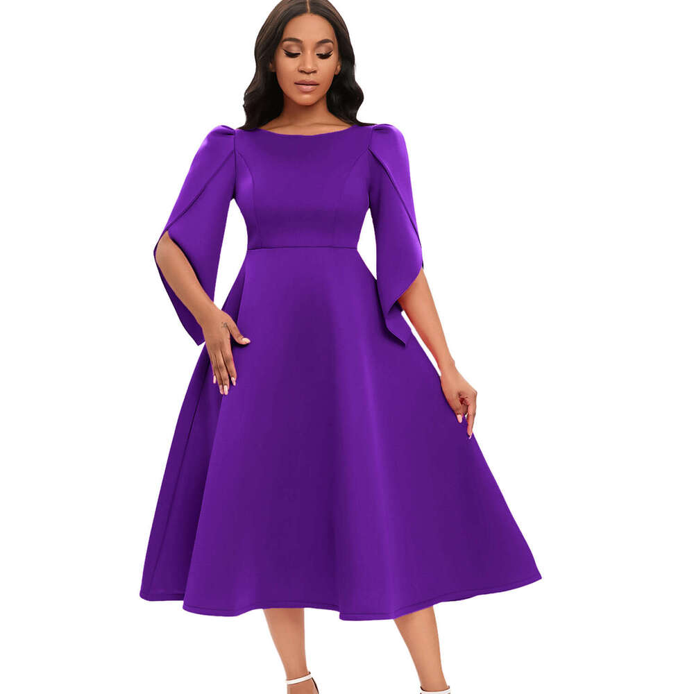 D413 women's autumn style elegant and fashionable banquet large swing African dress, 2025 new casual fashion trend clothing