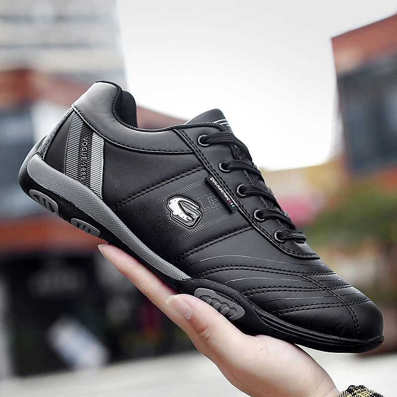 Mens Sports Shoes Leather Waterproof Running Sneakers Luxury Walking Gym Shoes Mens Non-slip Training Sneakers Flat Shoes Tennis Z250227