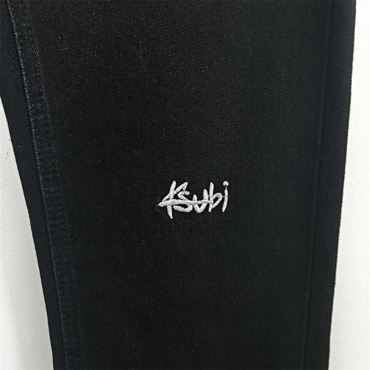 Cross Jeans Men fashion American High Street Black Casual letter embroidery Pants Stretch Skinny Ripped Frayed Jeans X250227