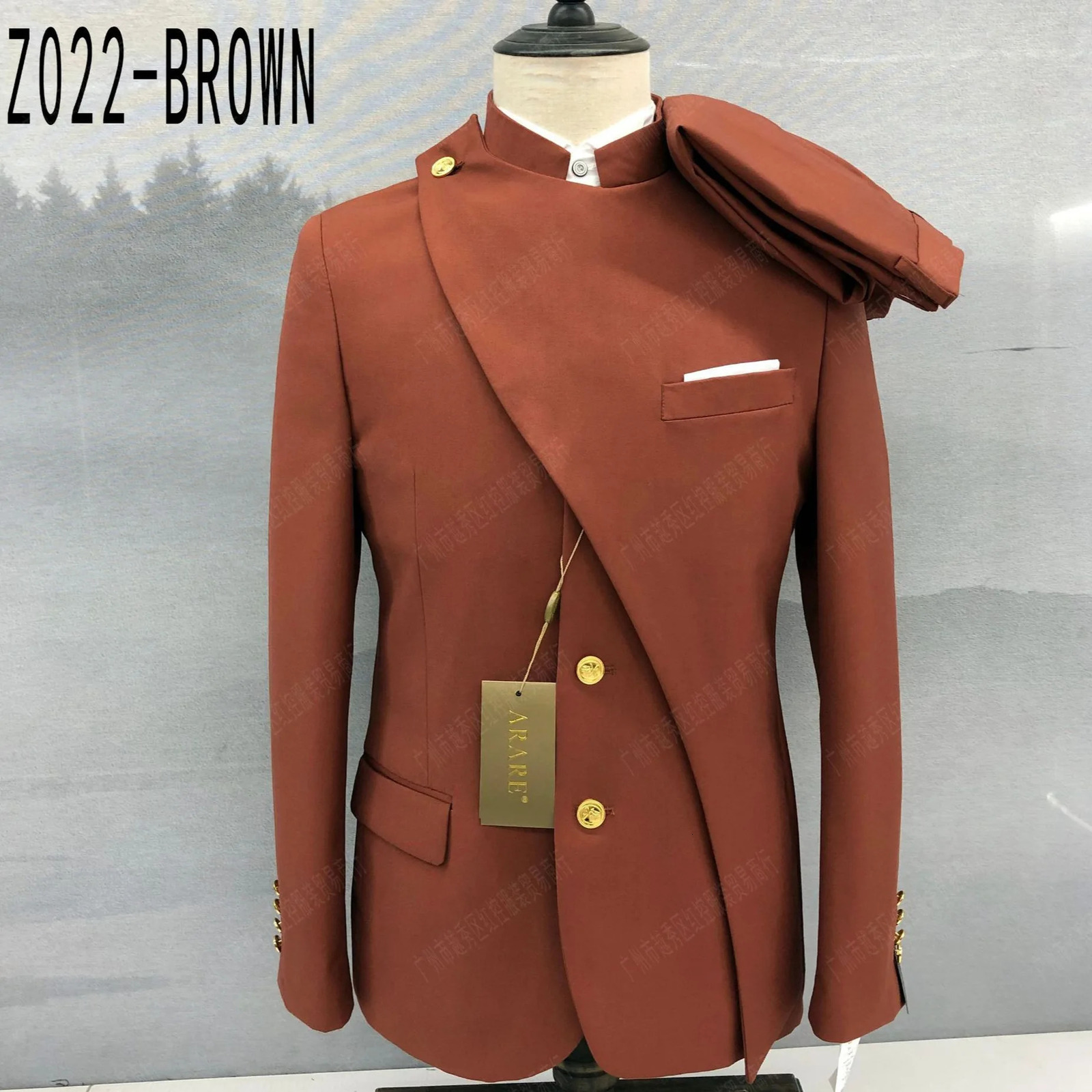 Classic Chinese Tunic Suit Set For Men Formal Banquet Slim Fit Blazer Pants 2 Pieces Evening Dinner Elegant Male Costumes 250224