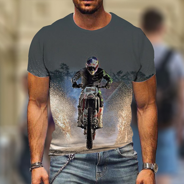 2025 Summer Motorcycle Racing Driver 3D Digital Printed Short Sleeved Men's T-shirt