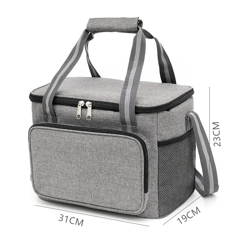 Ship from US Large Insulated Lunch Bag Black Waterproof Leakproof Thickened HandheldShoulder Carry Outdoor Picnic 250227FBB