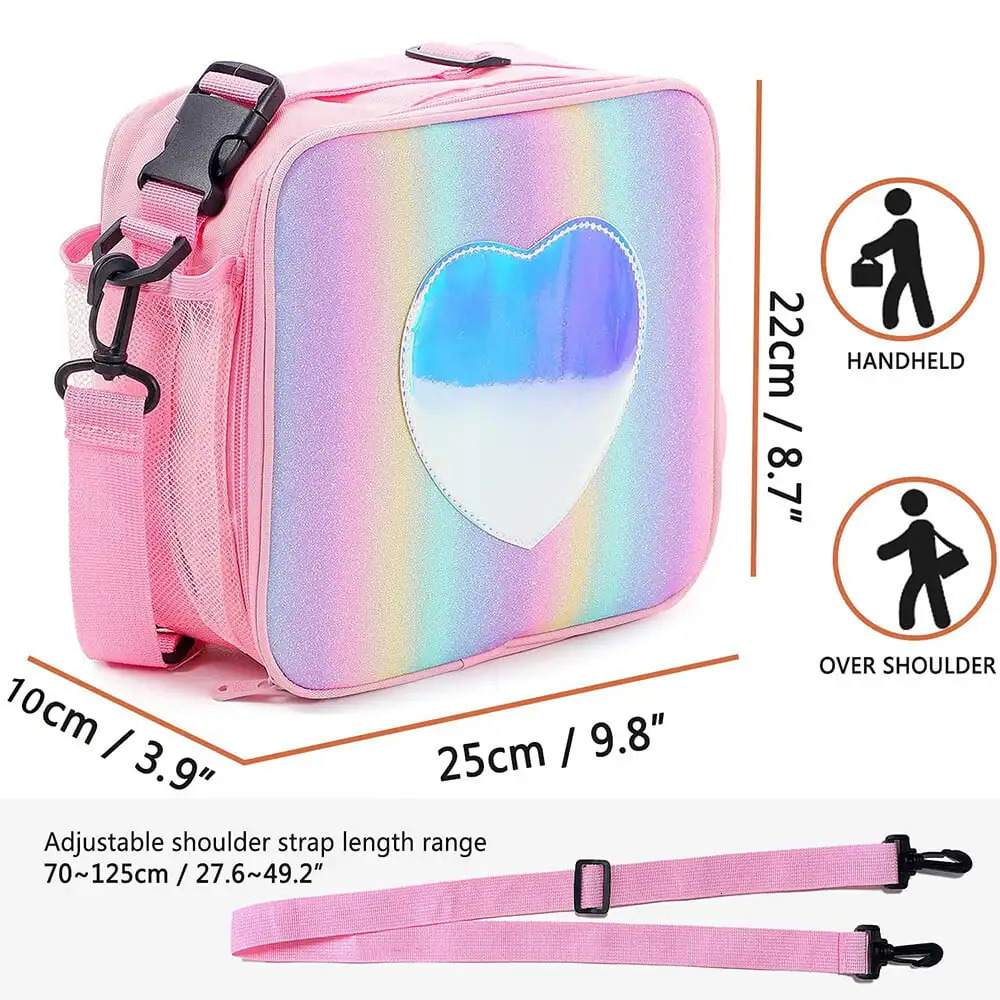 Ship from US Insulated Lunch Bag for Kids with External Bottle Holder Perfect School Travel and Picnic 250227FBB