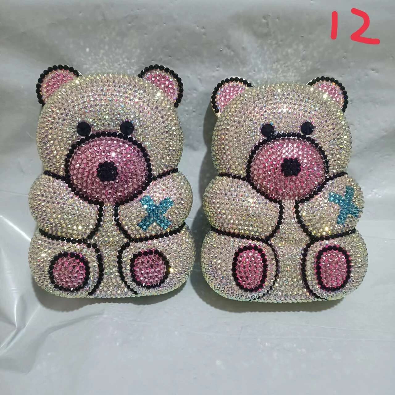 women Hollow Out Bear shape Crystal Clutch Evening Bag Wedding Party tail purse wallet MInaudiere Handbag shoulder bag gifts