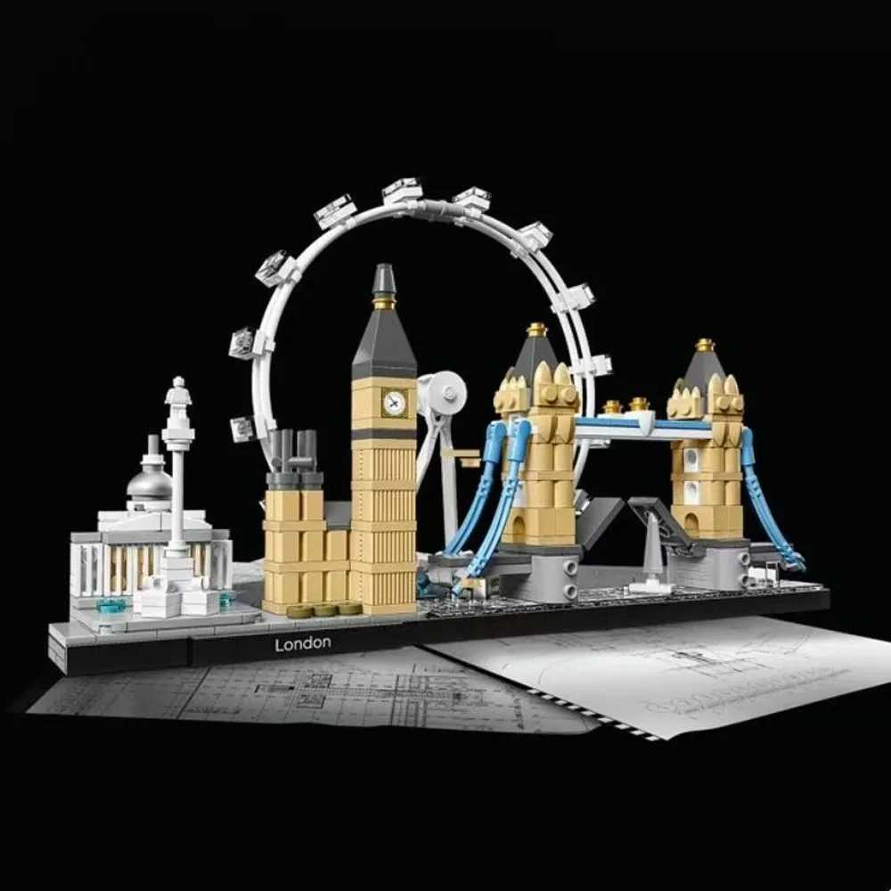 Creative street View London Sydney Chicago Building Blocks Kit B Classic City Model Kid Toys Gift 21033 21032 21034 21038 Y250227