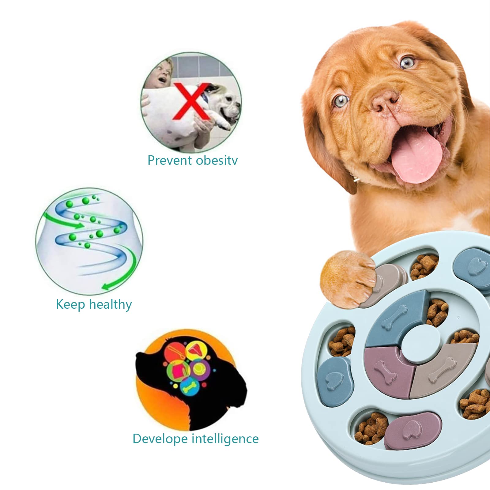 Dog Puzzle Toys,Dogs Food Puzzle Feeder Toys for IQ Training & Mental Enrichment