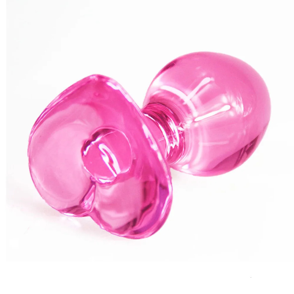 Cute Heart Glass Butt Plug Sex Toy Explore Ball Bullet Ass Masturbation Women Man Gay Stimulate Orgasmic Lesbian Anus Game 250227