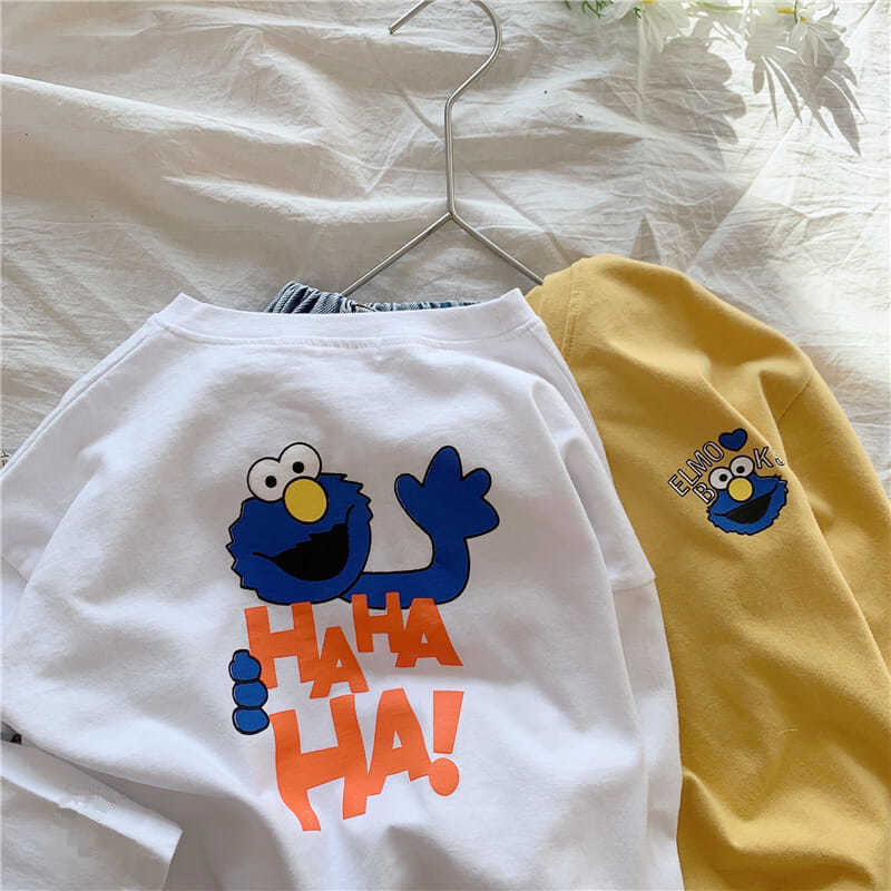 T-shirts Cotton T-shirt long sleeved childrens and womens spring and autumn tops cartoon fun simple inner layer bottom shirt for childrenY250227IRKZ