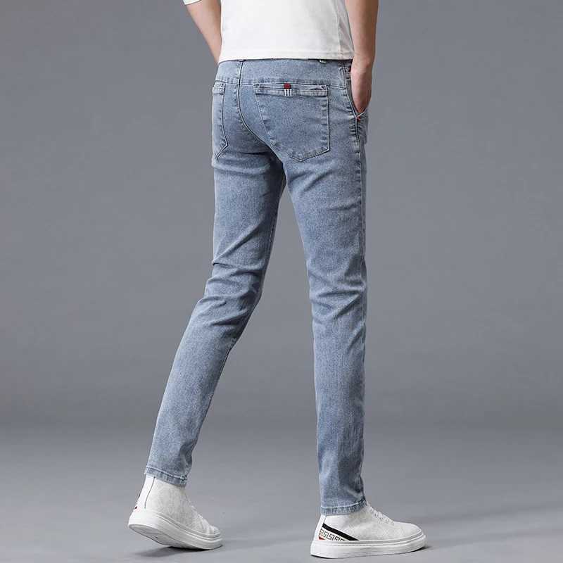 Autumn Mens Slim Jeans Korean Fashion Youth Design Stretch Trousers High Quality Straight Comfortable Casual Denim Pants Male X250227