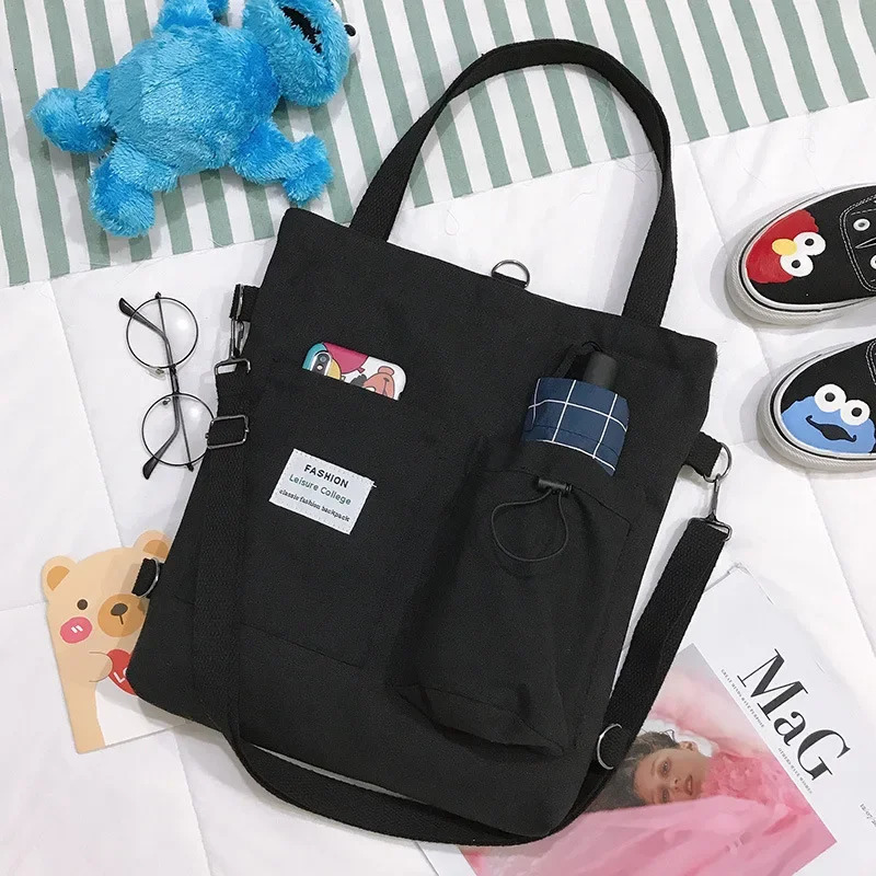 Ship from US Square Canvas Bag Lady With One Shoulder Slung Fashion Large Capicity Suitable campus For Travel Camping Outing 250227FBB