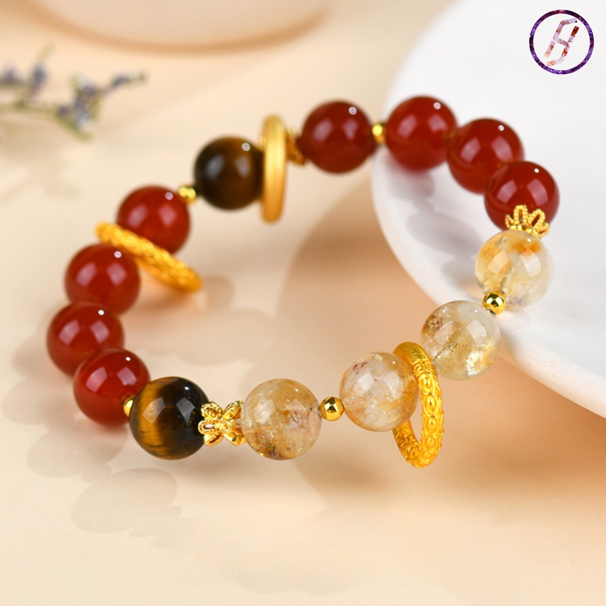 2025 New Network Hit "Nezha 2" Series A Variety of Original Bracelets Natural Crystal Citrine Carnelian Tiger Eyes Fortune Crystal Women
