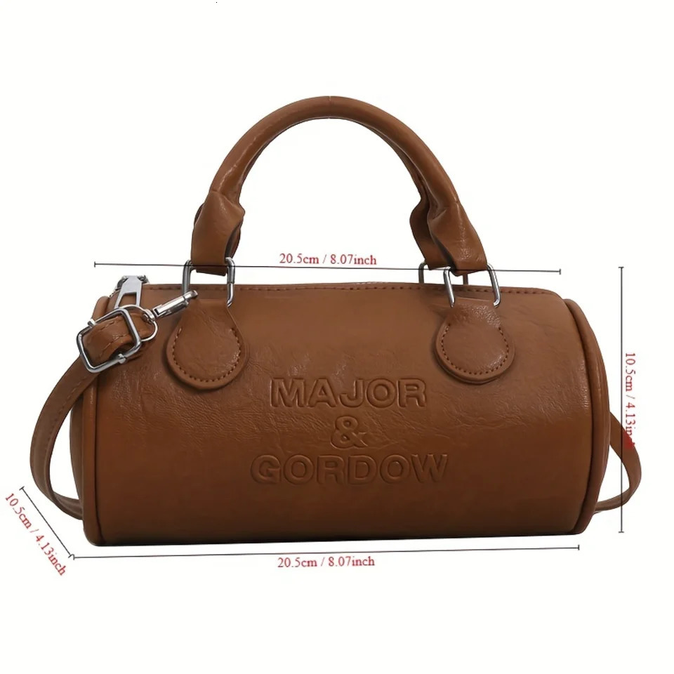 Ship from US Vintage Crossbody Boston Bag Retro Shoulder Cylinder Womens Fashion Handbag Purse Bogg bag xlarge Cosmetic pouch Travel 250227FBB