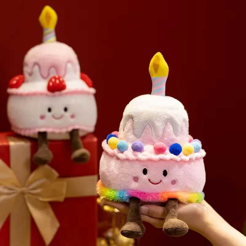 Jelly Cat Strawberry Toys Plush Food Dessert Pillow Cute Sweet Birthday Cake Candle Party Decoration Creative Gifts Hk56 L250811