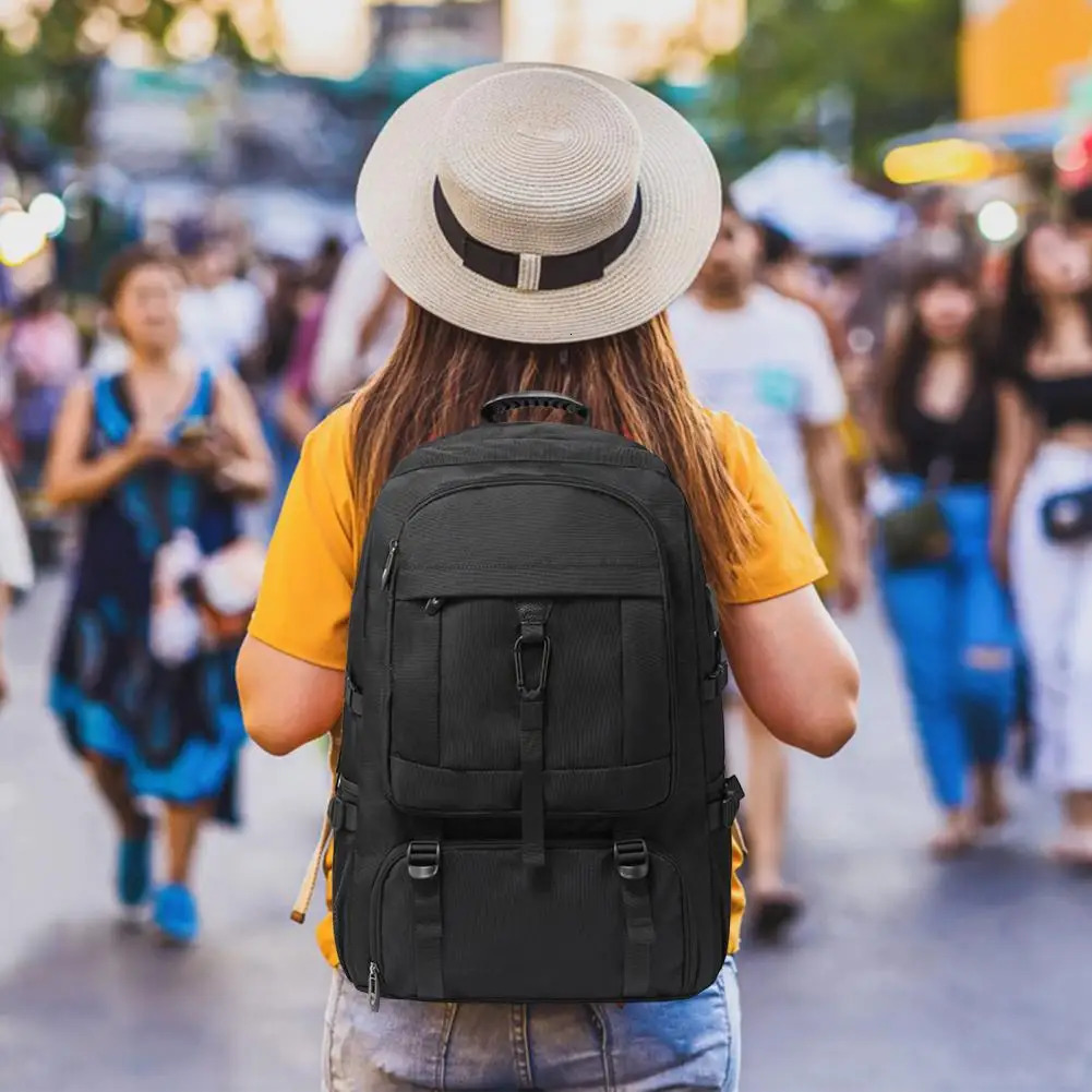 Ship from US 5080L Backpack USB Charging Port Large Capacity Multi Pockets Adjustable Shoulder Strap Waterproof Hiking Bag 250227FBB