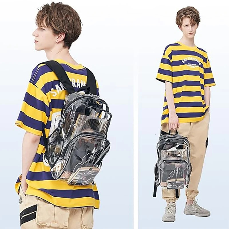 Clear Backpack Heavy Duty - PVC Transparent Backpack Large Clear Book Bag for College Work 250221