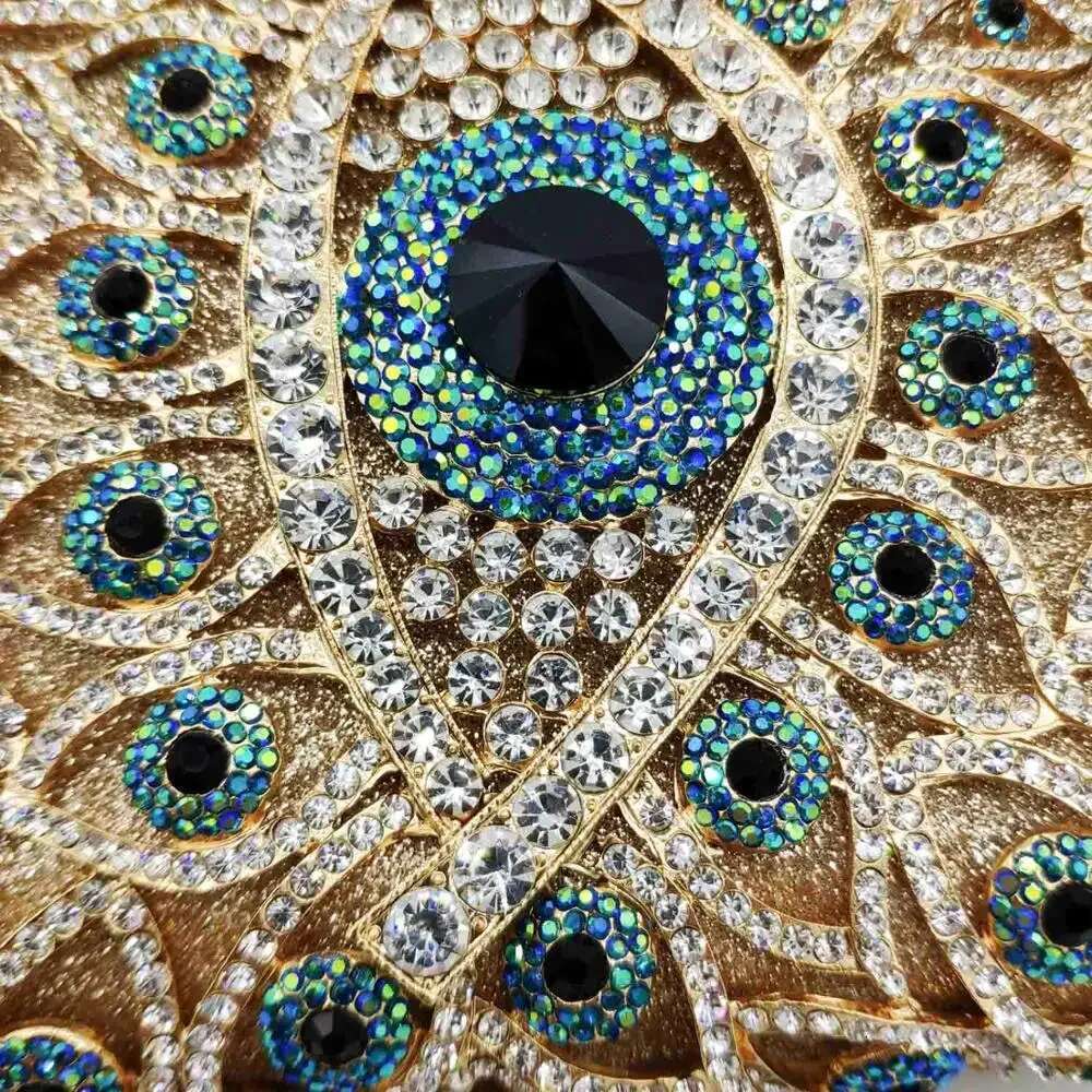 Boutique De FGG (in stock) Evil Eye Women Clutch Purse Rhie Evening Purses and Handbags Bridal Wedding Party Crystal Bags